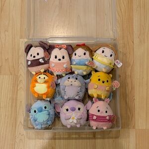 Disney Japan Ufufy Plushies Set of 10 - Comes with Clear Plastic Box